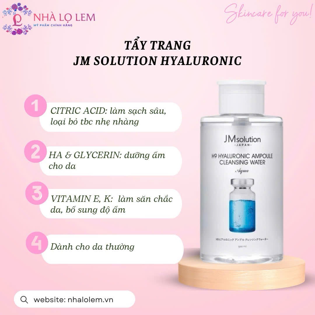 NƯỚC TẨY TRANG JMSOLUTION HYALURONIC