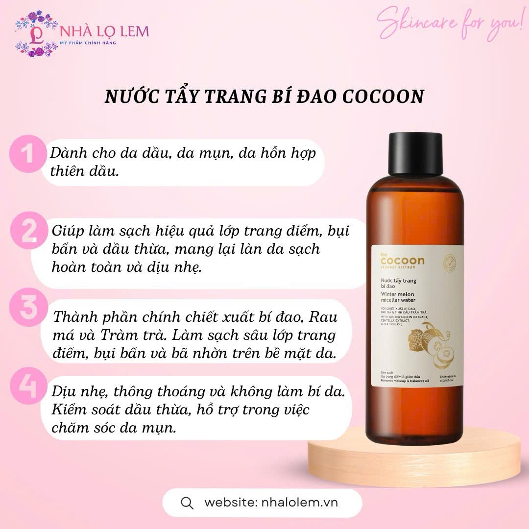 Nước Tẩy Trang Bí Đao CoCoon (Mới)