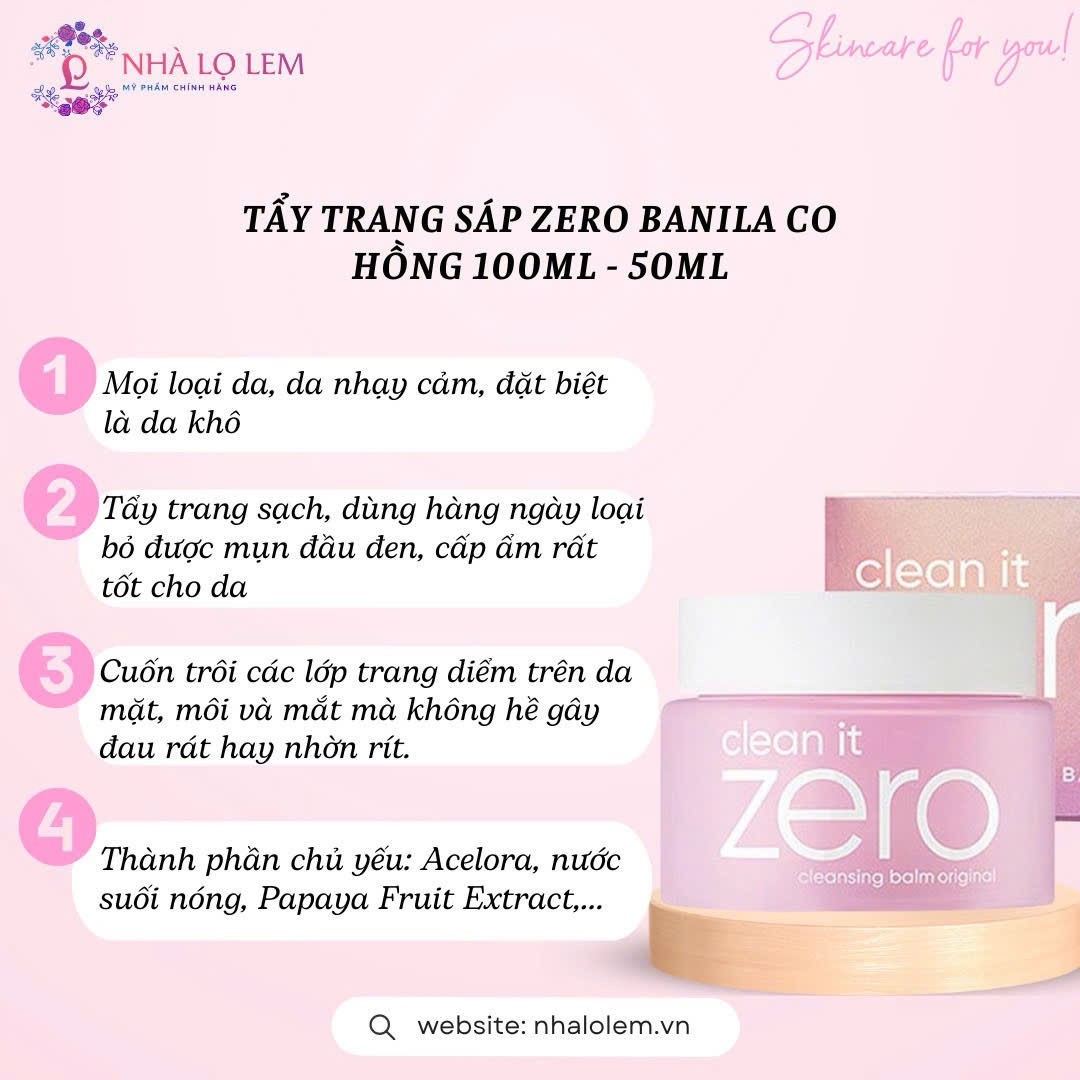 TẨY TRANG SÁP ZERO BANILA CO CLEAN IT