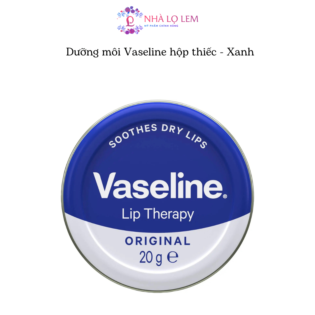 Dưỡng môi Vaseline hộp thiếc - Xanh