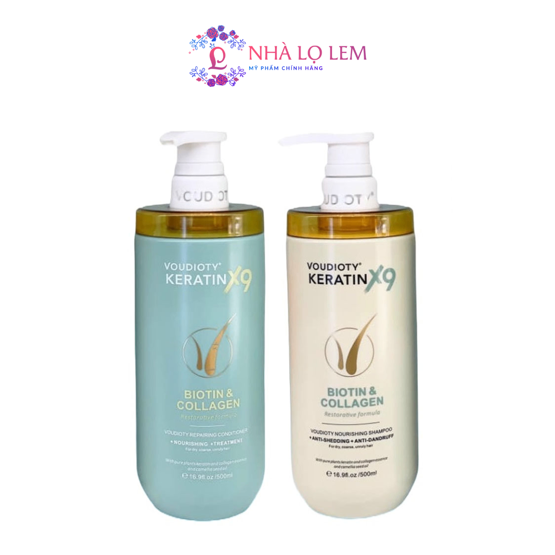 GỘI XẢ VOUDIOTY KERATIN X9 BIOTIN & COLLAGEN