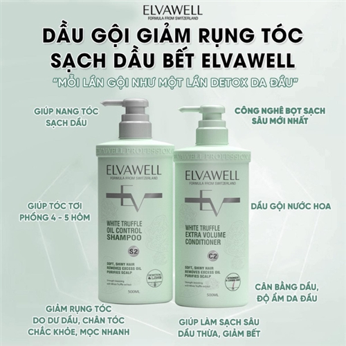 DẦU GỘI XẢ ELVAWELL 500ML