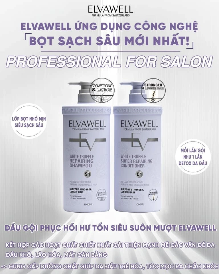 DẦU GỘI XẢ ELVAWELL 500ML