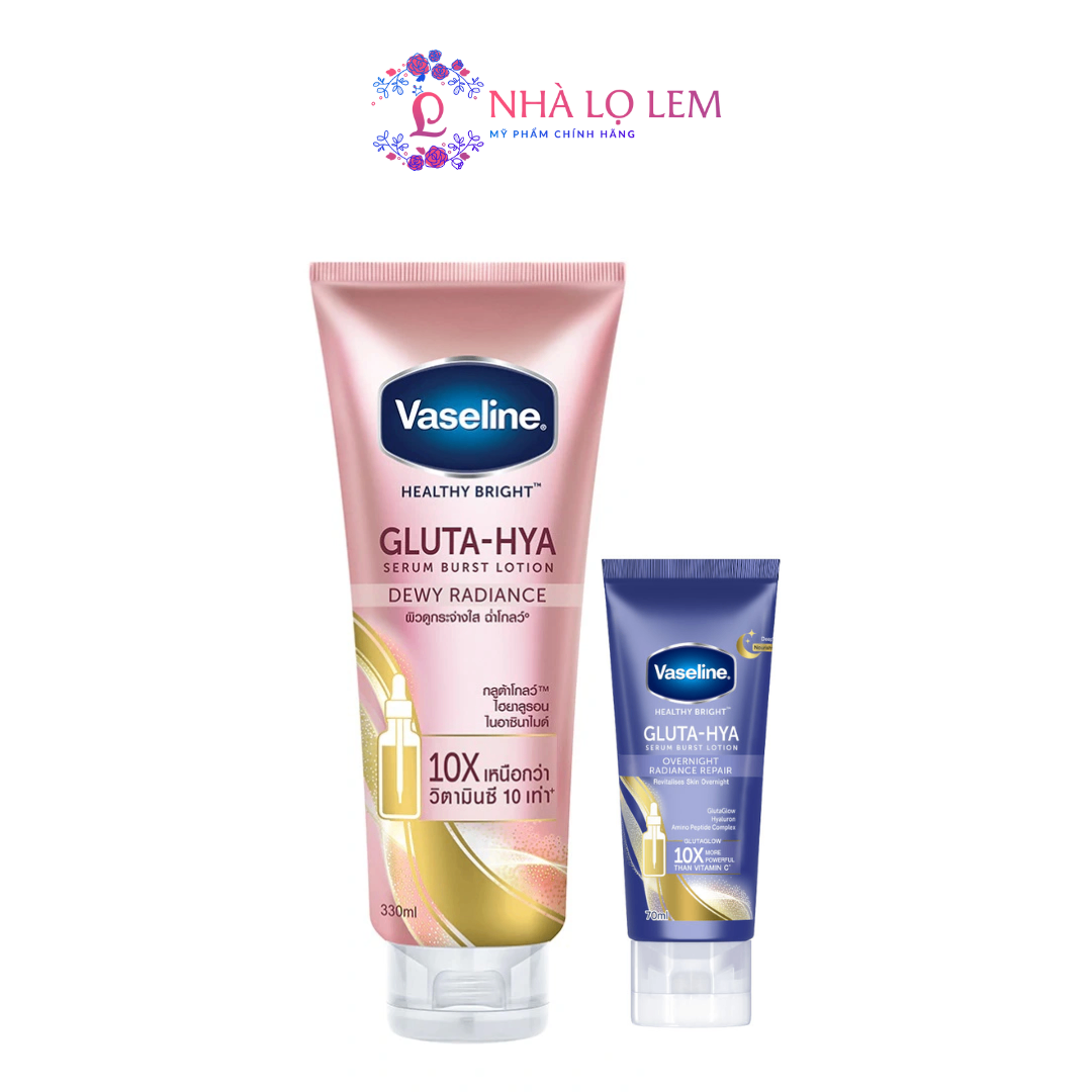 SET VASELINE 10X HỒNG 330ML + 10X TÍM 70ML