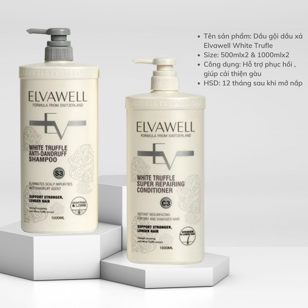 Dầu Gội Xả Elvawell 1000ml