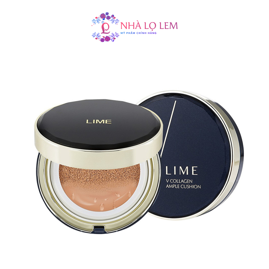 (Hàng Công Ty) Phấn Nước Lime Xanh V Collagen Ample Cushion 20G Da Khô