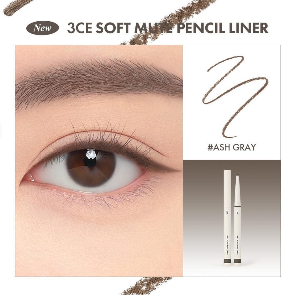 Bút Chì Kẻ Mắt Mềm Mại 3Ce Soft Mute Pencil Liner #Ash Gray