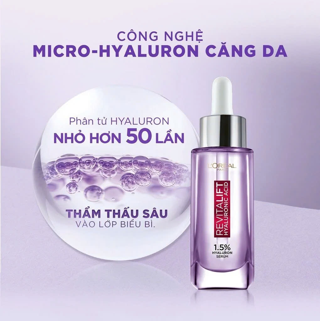 Serum Loreal Cấp Ẩm Sáng Da Revitalift 1.5% Hyaluron