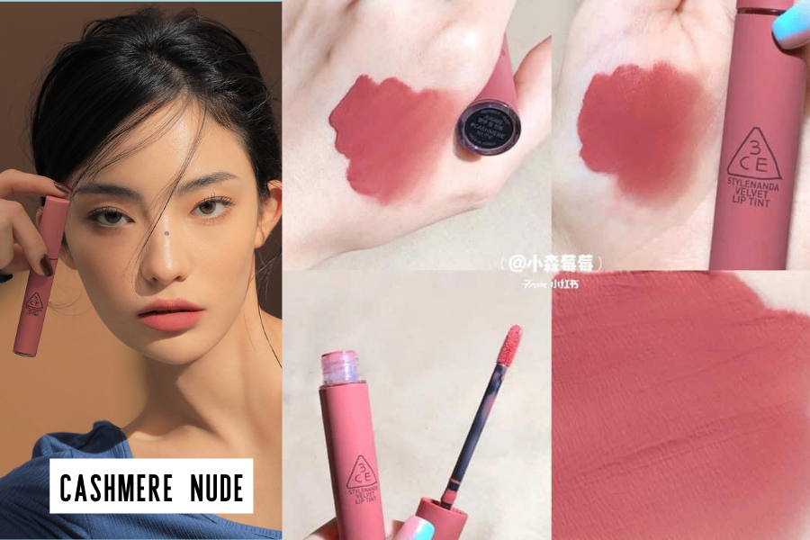 Son Kem Nhung Mịn 3Ce Velvet Lip Tint #Cashmere Nude (Nhập khẩu)