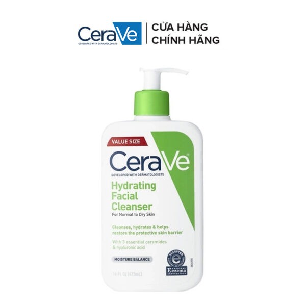(HÀNG CÔNG TY) SỮA RỬA MẶT CERAVE XANH LÁ DA KHÔ 473ML