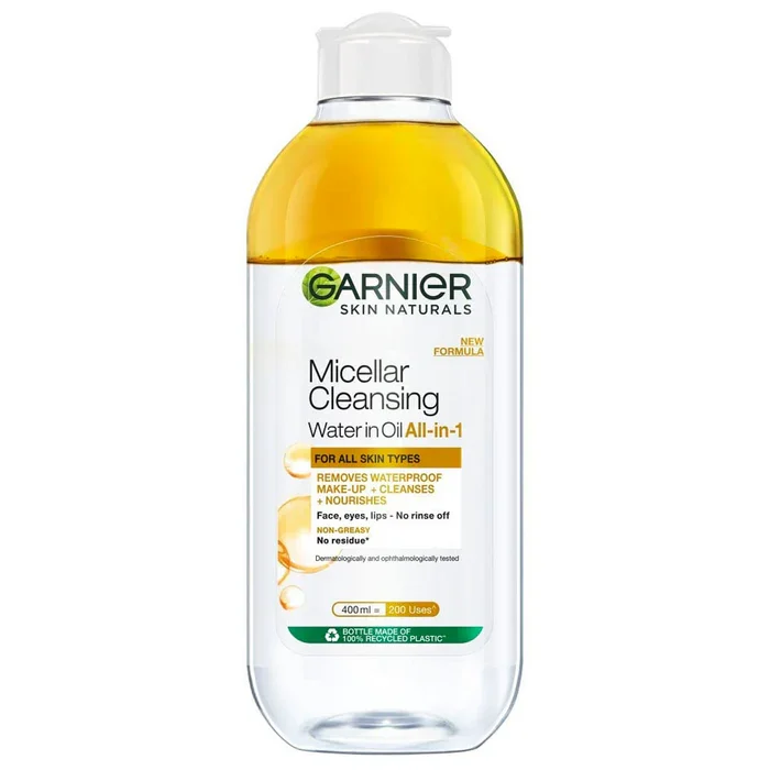 Tẩy Trang Garnier Pháp 400Ml - Vàng Dầu Nắp Trắng (Hàng Công Ty )