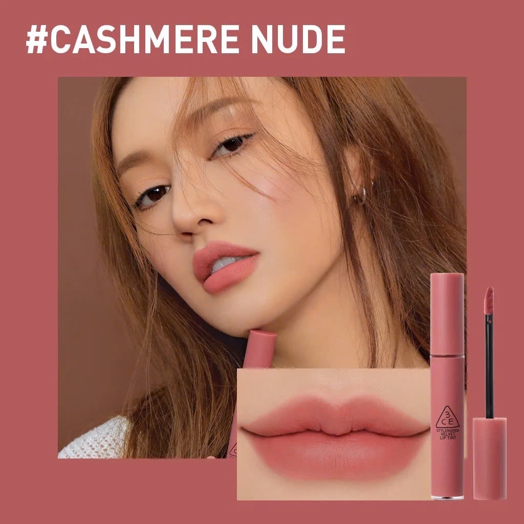 Son Kem Nhung Mịn 3Ce Velvet Lip Tint #Cashmere Nude (Nhập khẩu)