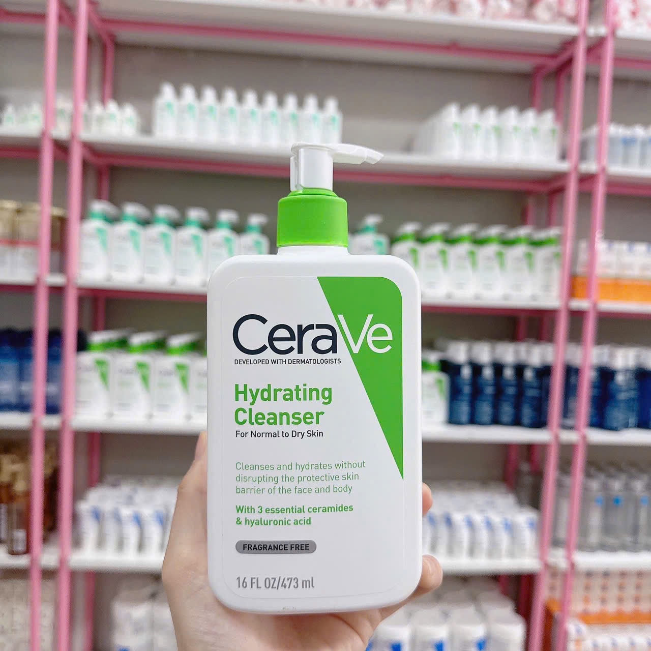 (HÀNG CÔNG TY) SỮA RỬA MẶT CERAVE XANH LÁ DA KHÔ 473ML