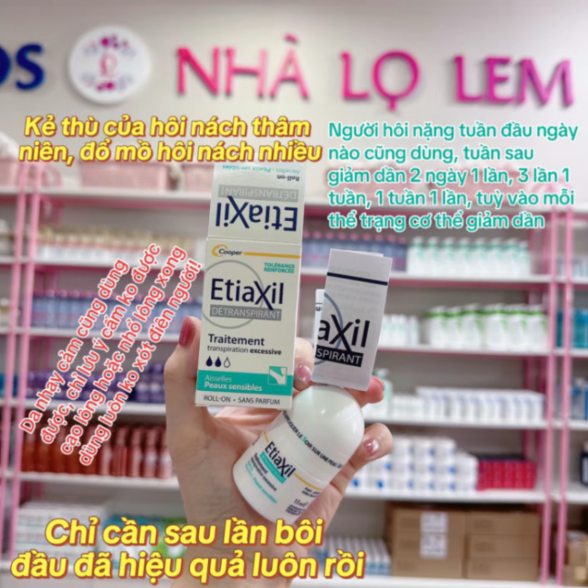 Lăn nách etiaxil Pháp - Xanh cho da nhạy cảm