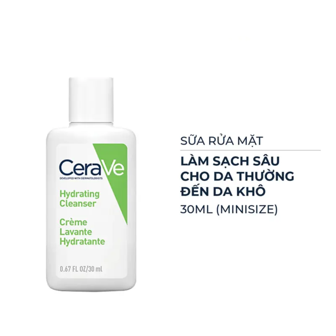 SỮA RỬA MẶT CERAVE DA KHÔ - XANH LÁ 30ML (NHẬP KHẨU)