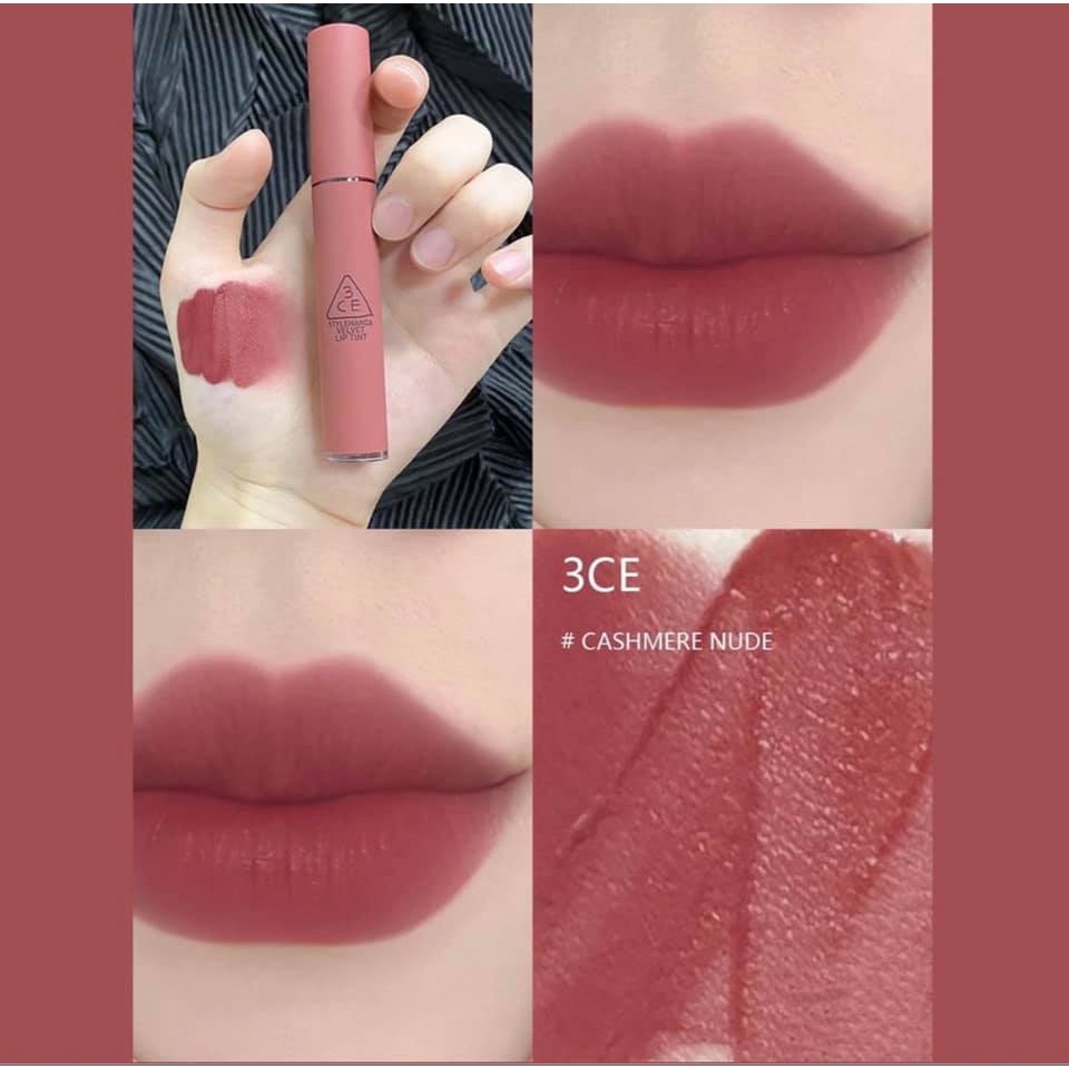 Son Kem Nhung Mịn 3Ce Velvet Lip Tint #Cashmere Nude (Nhập khẩu)