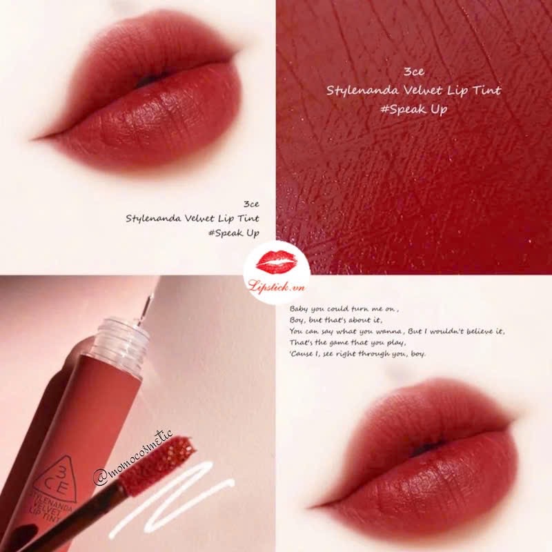 Son Kem Nhung Mịn 3Ce Velvet Lip Tint #Speak Up