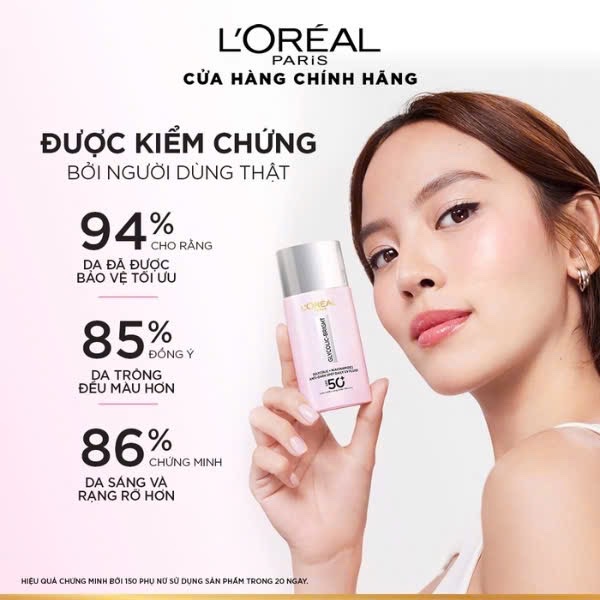 Kem Chống Nắng Loreal Glycolic Niacinamide (Vỏ Hồng)