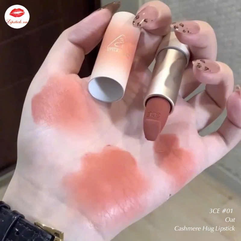 Son Thỏi Mềm Môi 3Ce Cashmere Hug Lipstick #01 OAT