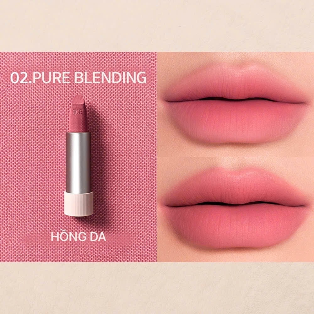 Son Thỏi Mềm Môi 3Ce Cashmere Hug Lipstick #02 Pure Blending