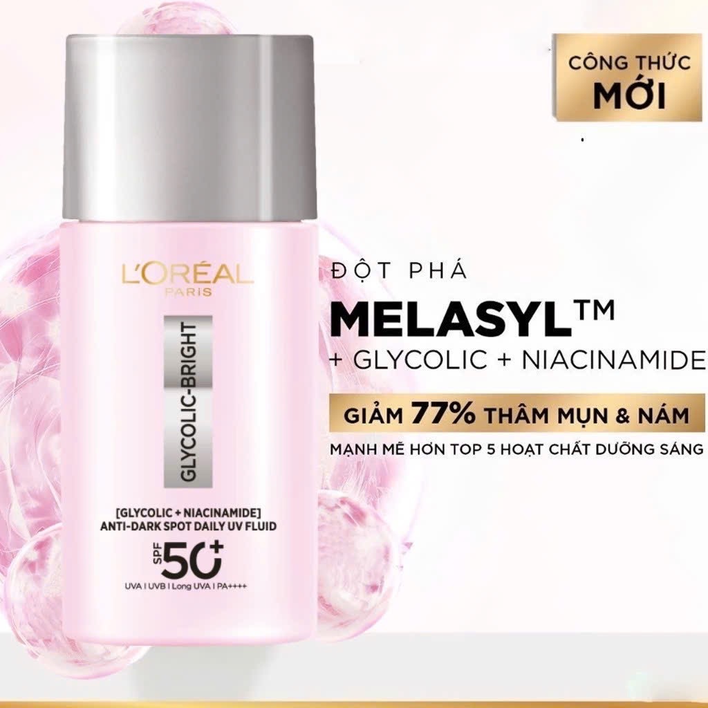 Kem Chống Nắng Loreal Glycolic Niacinamide (Vỏ Hồng)