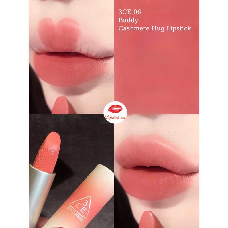 Son Thỏi Mềm Môi 3Ce Cashmere Hug Lipstick #06 Buddy