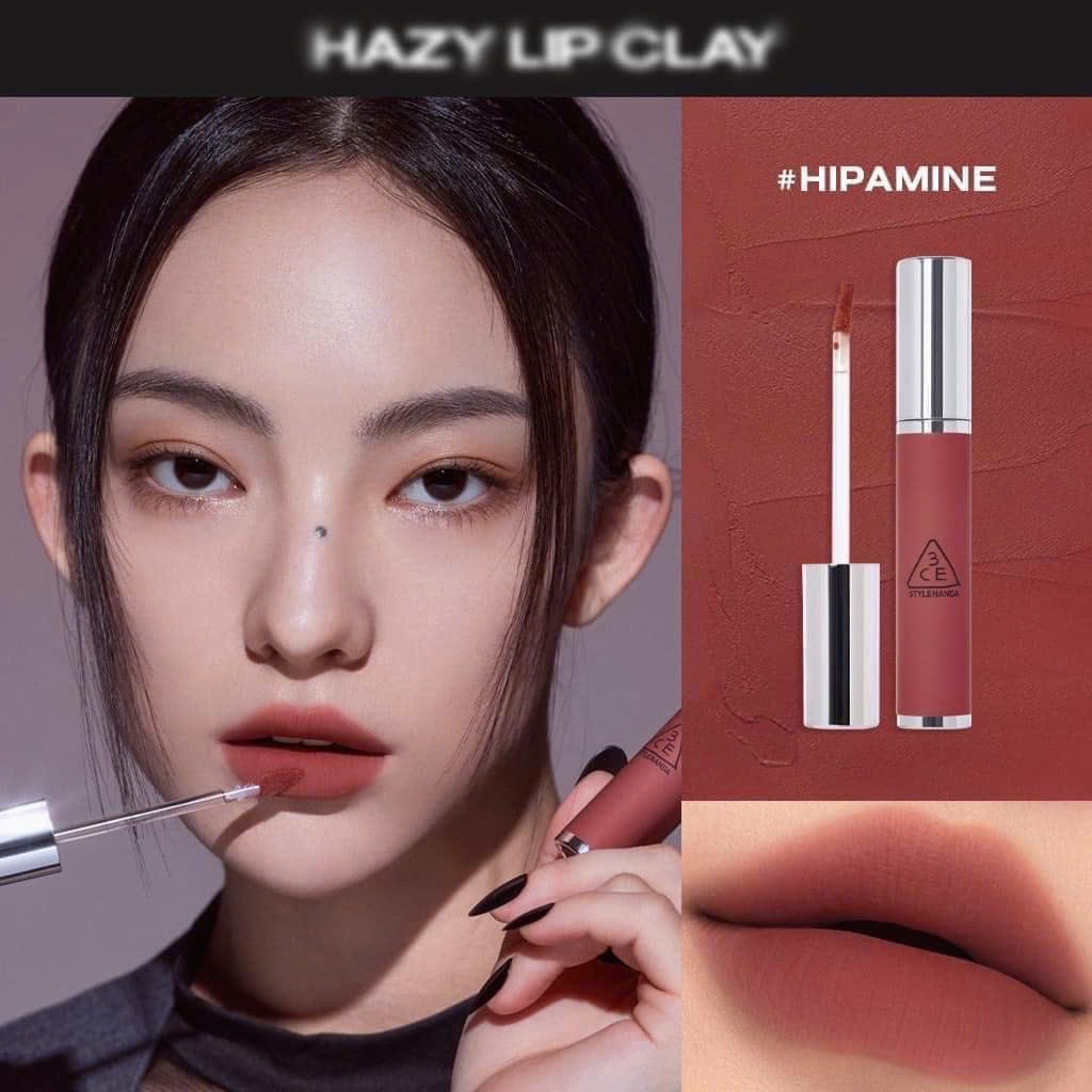 Son Kem Bùn 3Ce Hazy Lip Clay #Mauvrown