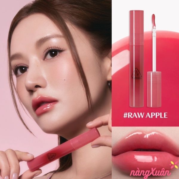 Son Bóng Dạng Gel 3Ce Drop Glow Gel #Raw Apple