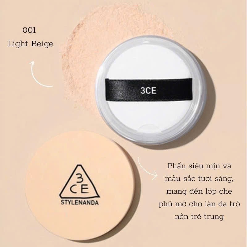 Phấn Phủ 3Ce Natural Finish Loose Powder #001