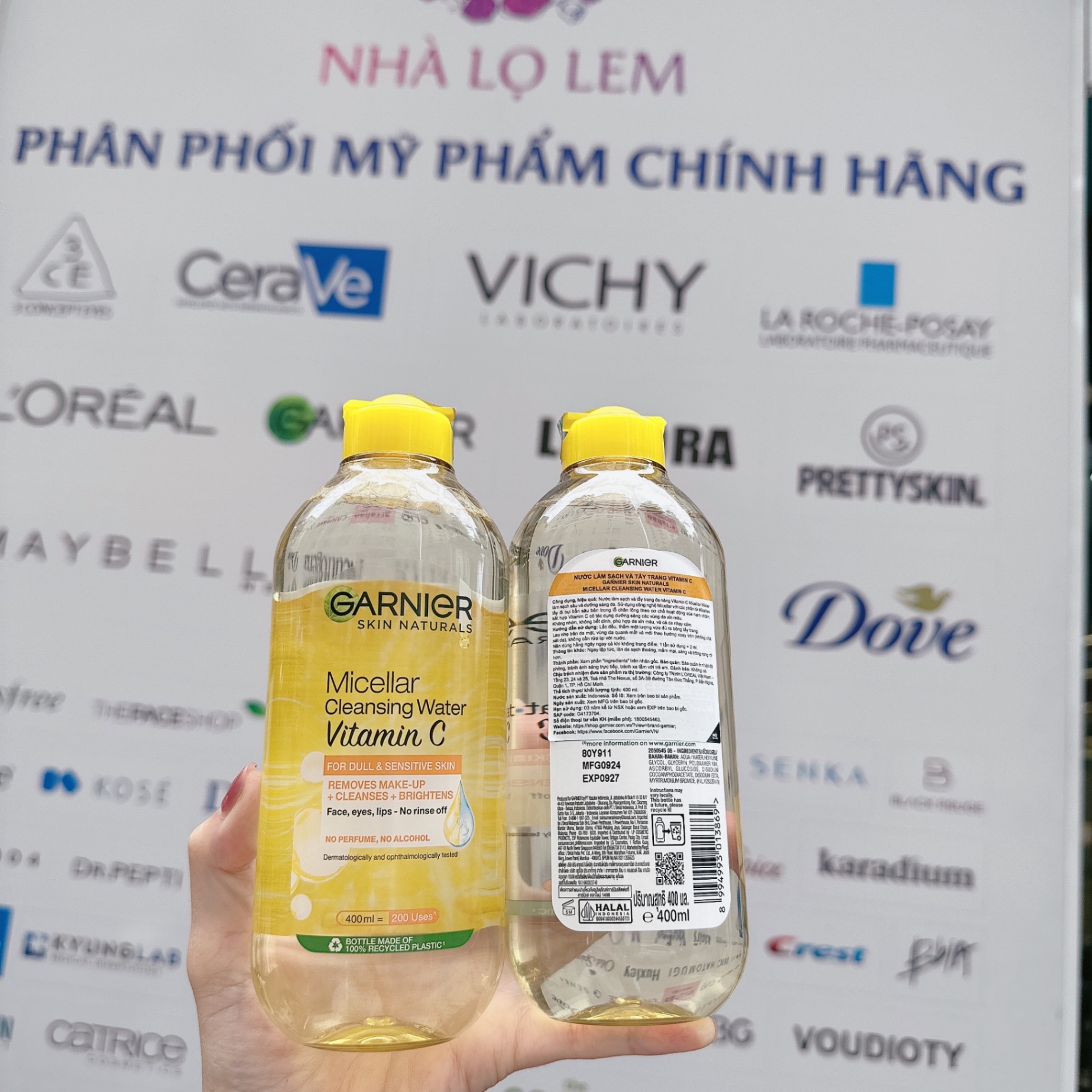 Tẩy Trang Garnier Pháp 400Ml - Vàng Vitamin C ( Hàng Công Ty  )