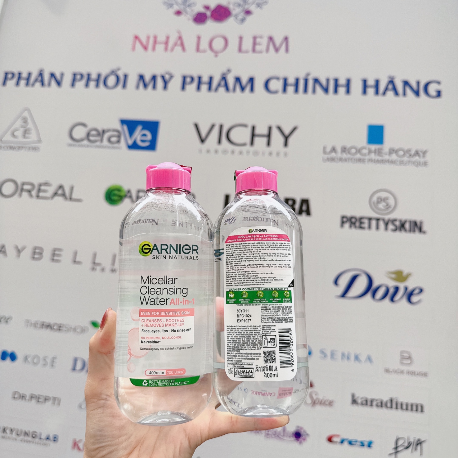 Tẩy Trang Garnier Pháp 400Ml  -  Hồng Nhạt ( Hàng Công Ty )