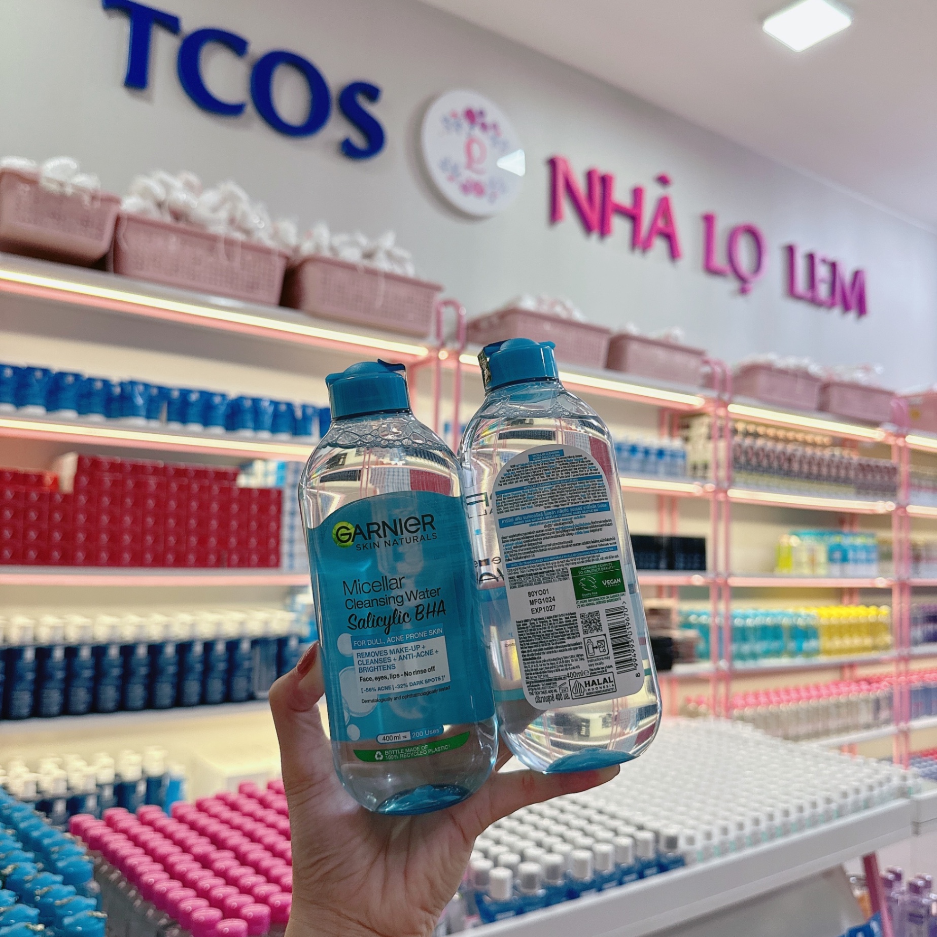 Tẩy Trang Garnier Pháp 400Ml  - Bha Da Dầu Mụn ( Hàng Công Ty)
