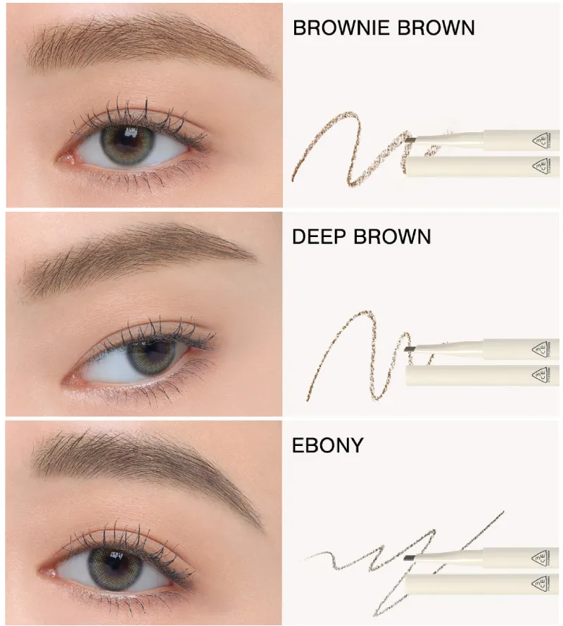 Bút Chì Kẻ Mày 3Ce Easy Brow Designing Pencil #Deep Brown