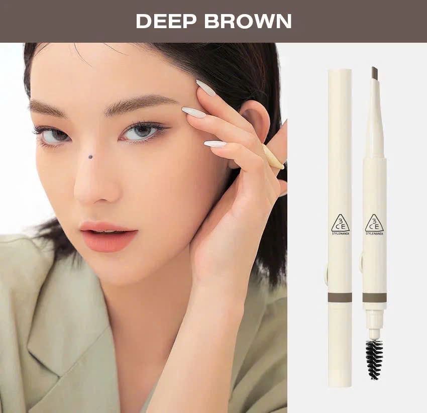 Bút Chì Kẻ Mày 3Ce Easy Brow Designing Pencil #Deep Brown