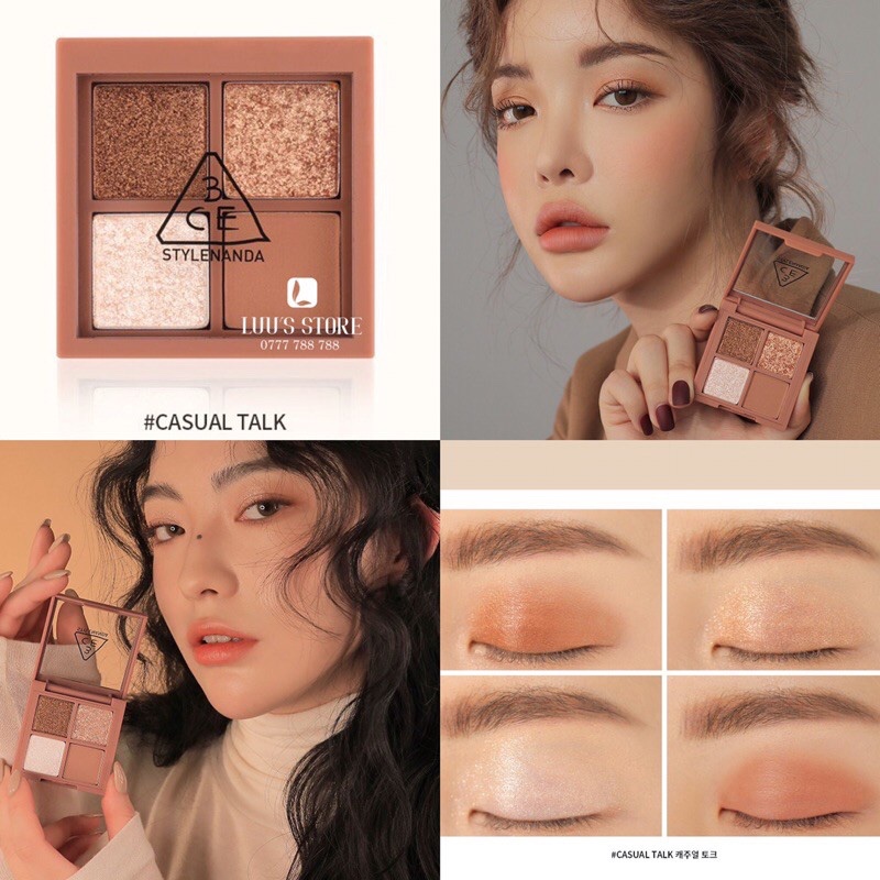 Bảng Phấn Mắt 3Ce 4 ô Mini Multi Eye Color Palette #Casual Talk