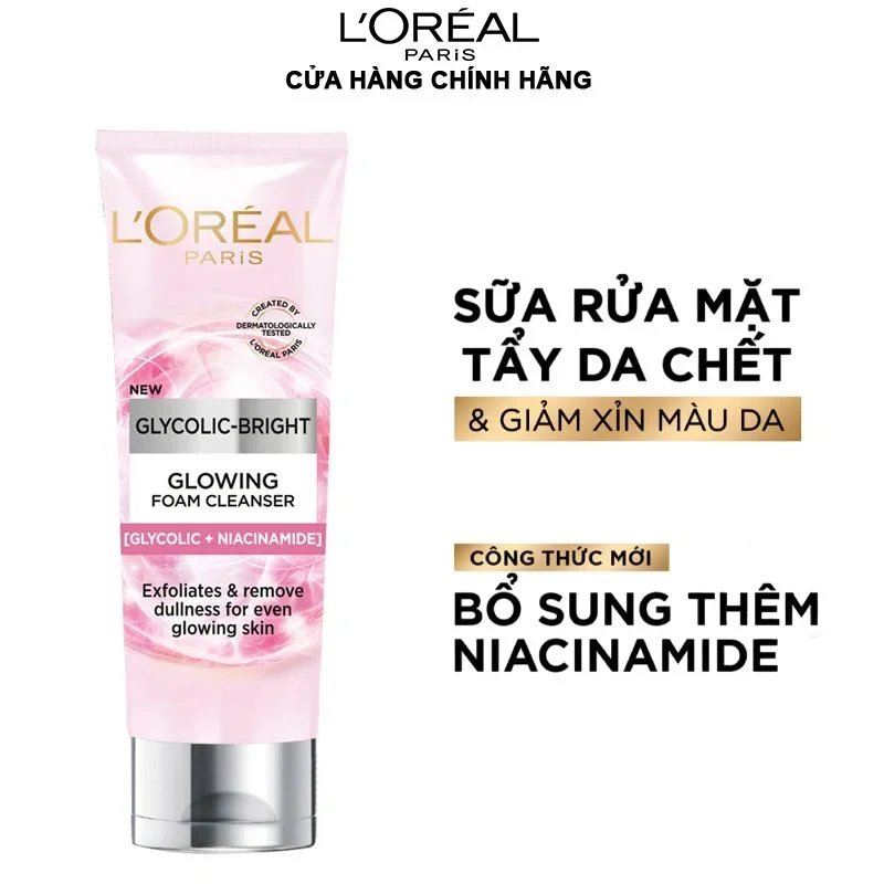 Sữa Rửa Mặt Loreal Glycolic + Niacinamide (Vỏ Hồng)
