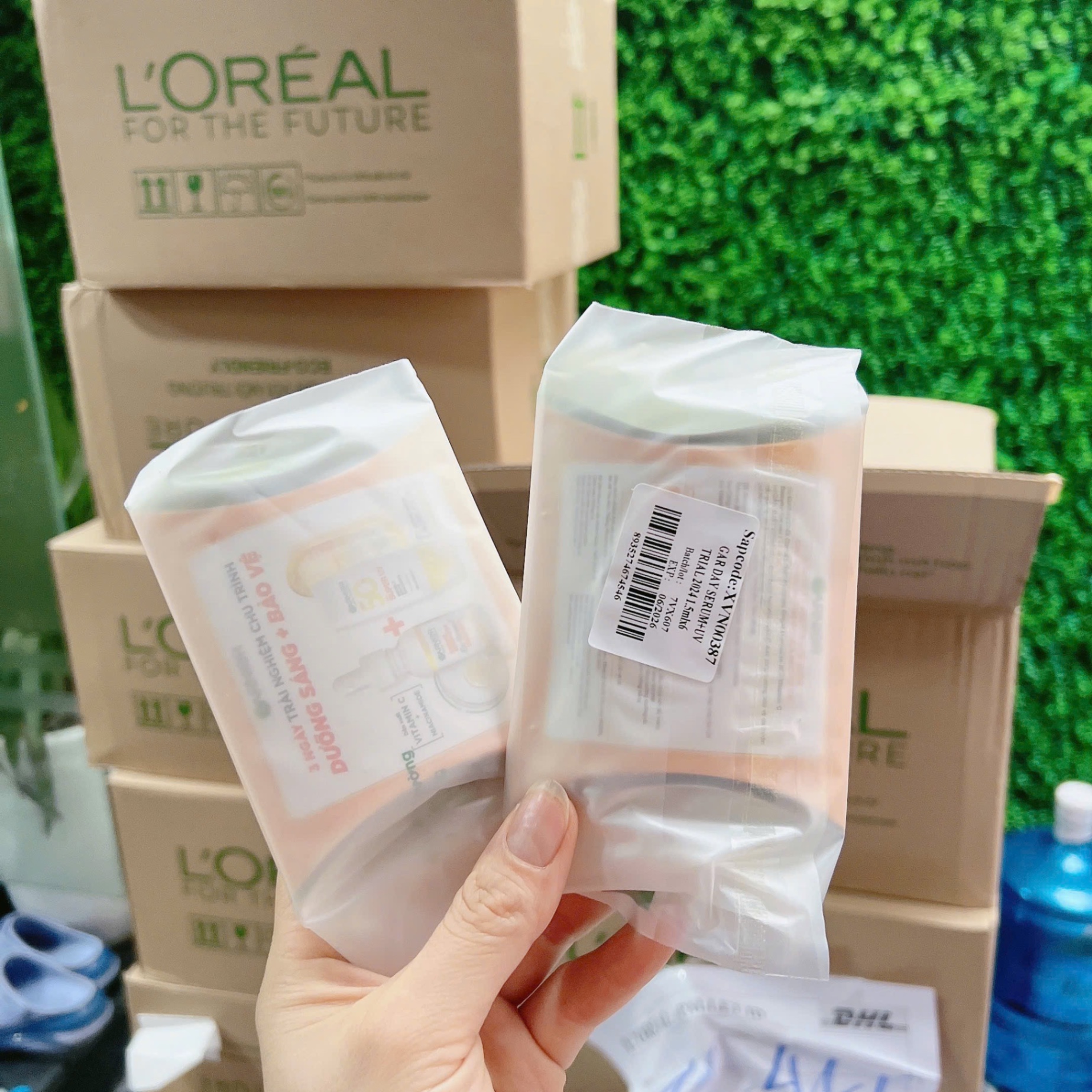 Set Sample Garnier Vitamin C (serum + kem chống nắng)