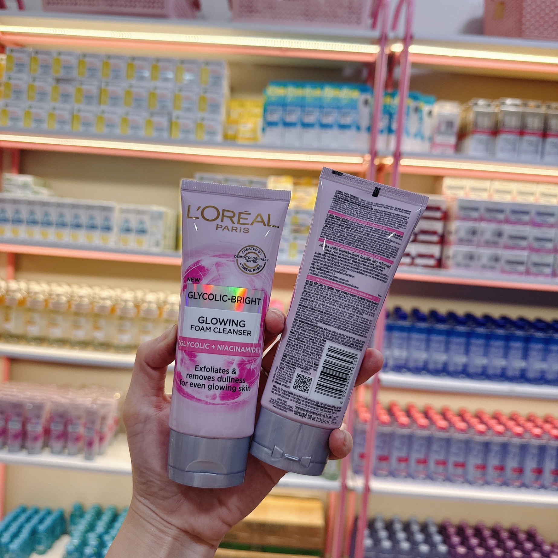 Sữa Rửa Mặt Loreal Glycolic + Niacinamide (Vỏ Hồng) tuýp 100ml