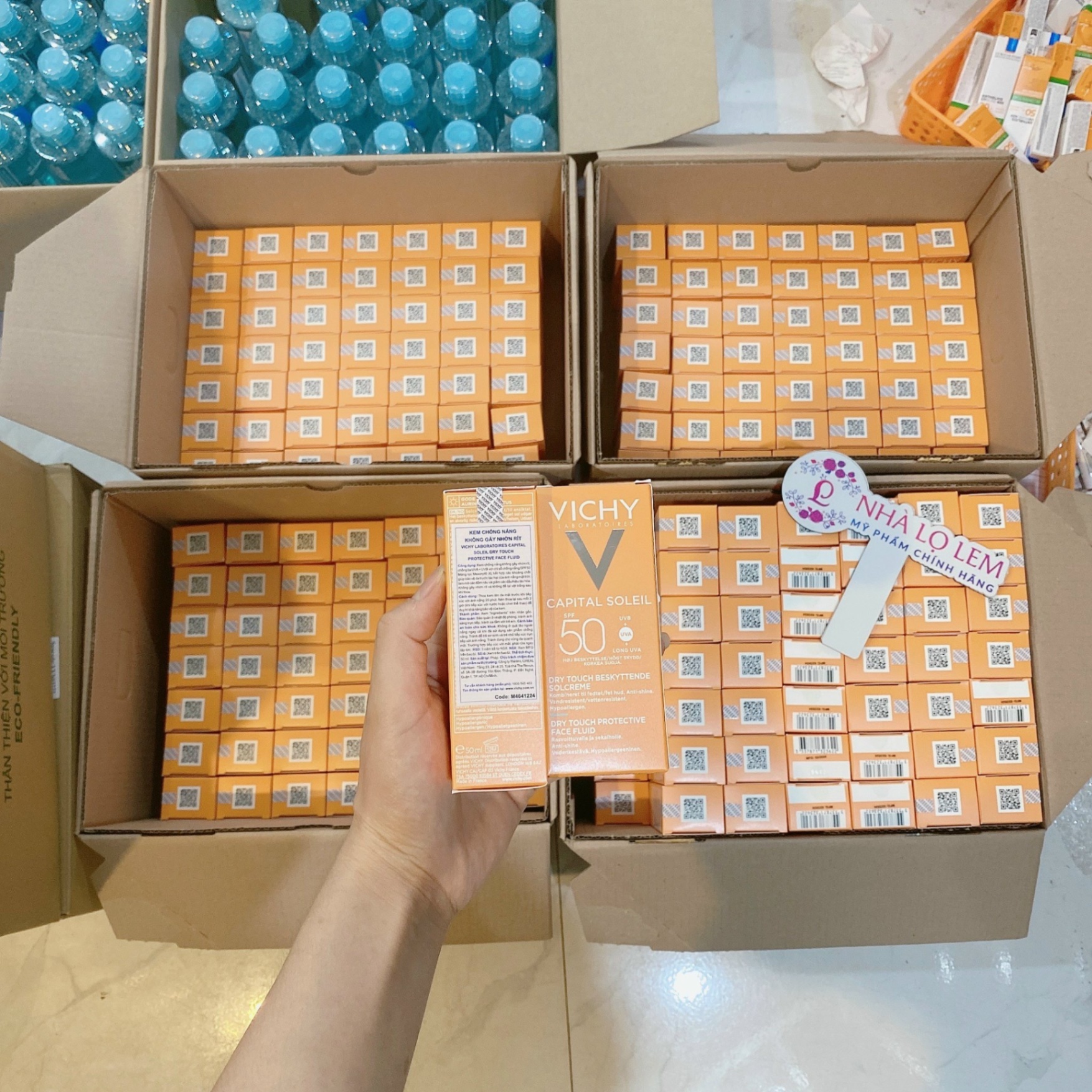 Kem chống nắng Vichy Capital Soleil Dry Touch Face Fluid SPF50 UVA+UVB mờ đốm nâu, chống lão hóa (50ml)