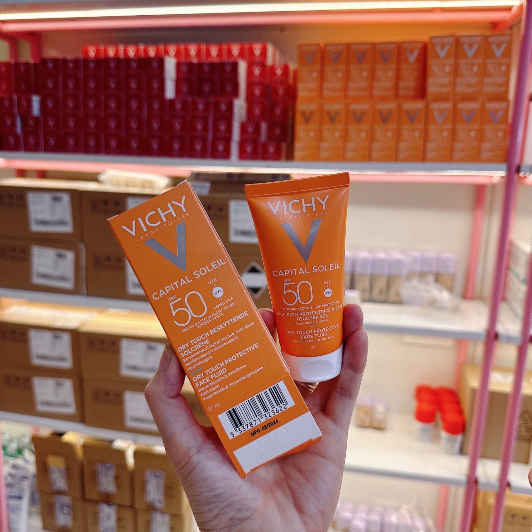 Kem chống nắng Vichy Capital Soleil Dry Touch Face Fluid SPF50 UVA+UVB mờ đốm nâu, chống lão hóa (50ml)