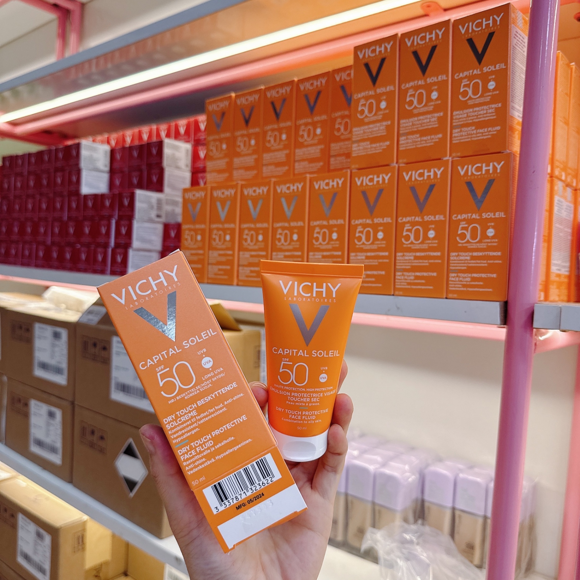 Kem chống nắng Vichy Capital Soleil Dry Touch Face Fluid SPF50 UVA+UVB mờ đốm nâu, chống lão hóa (50ml)