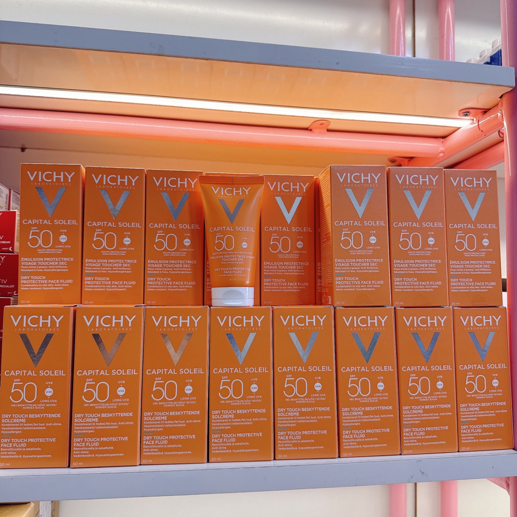 Kem chống nắng Vichy Capital Soleil Dry Touch Face Fluid SPF50 UVA+UVB mờ đốm nâu, chống lão hóa (50ml)