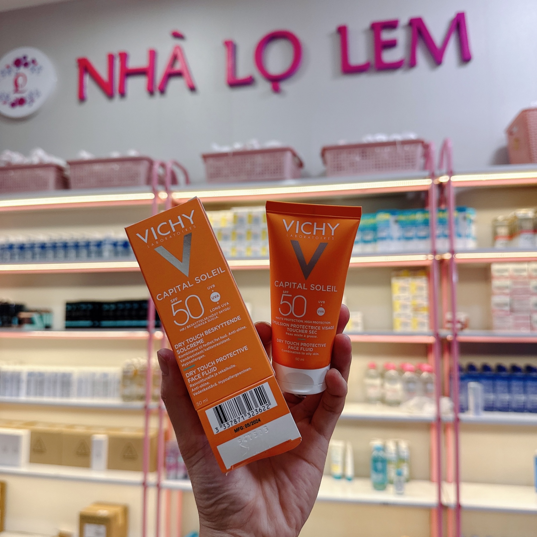 Kem chống nắng Vichy Capital Soleil Dry Touch Face Fluid SPF50 UVA+UVB mờ đốm nâu, chống lão hóa (50ml)