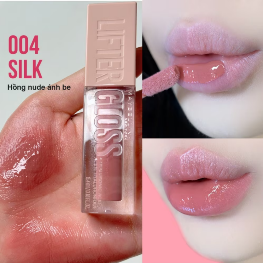 Son Bóng Maybelline Lifter Gloss #004 Silk Hồng Nude Ánh Be