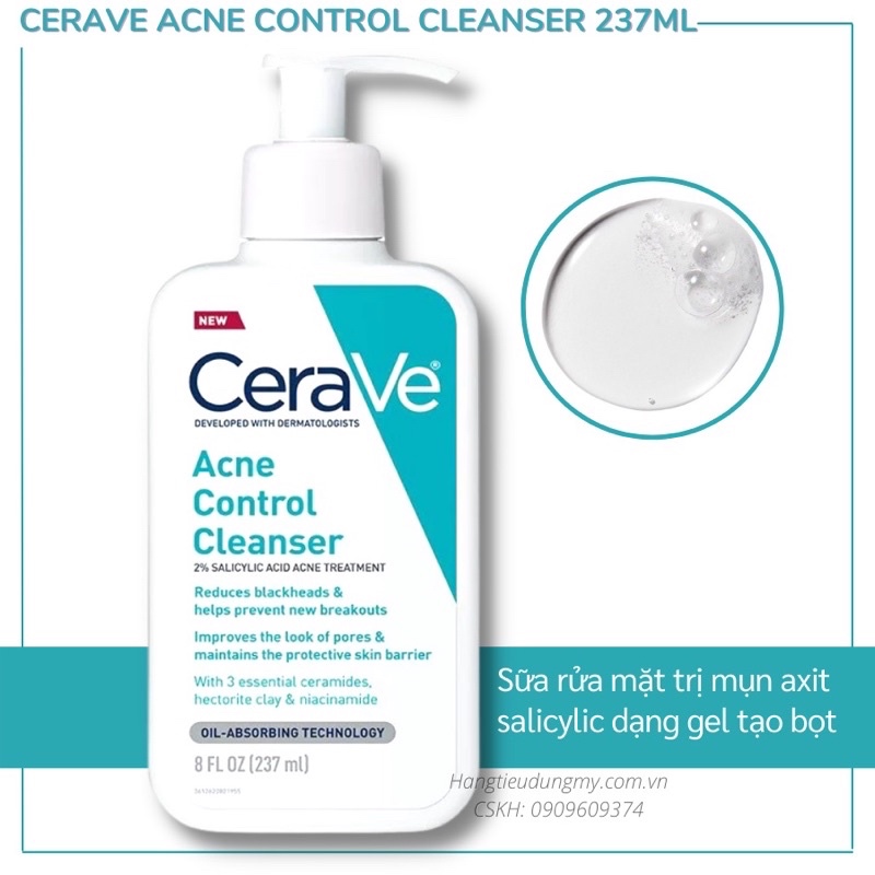 Sữa Rửa Mặt Trị Mụn Cerave Blemish Control Cleanser 473ml