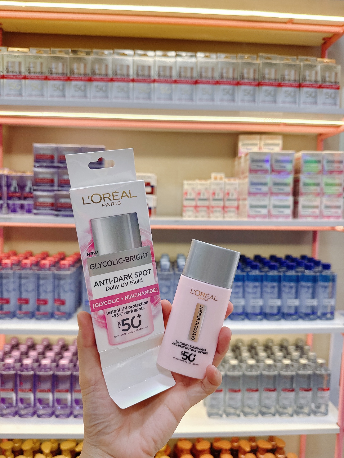 Kem Chống Nắng Loreal Glycolic Niacinamide (Vỏ Hồng)