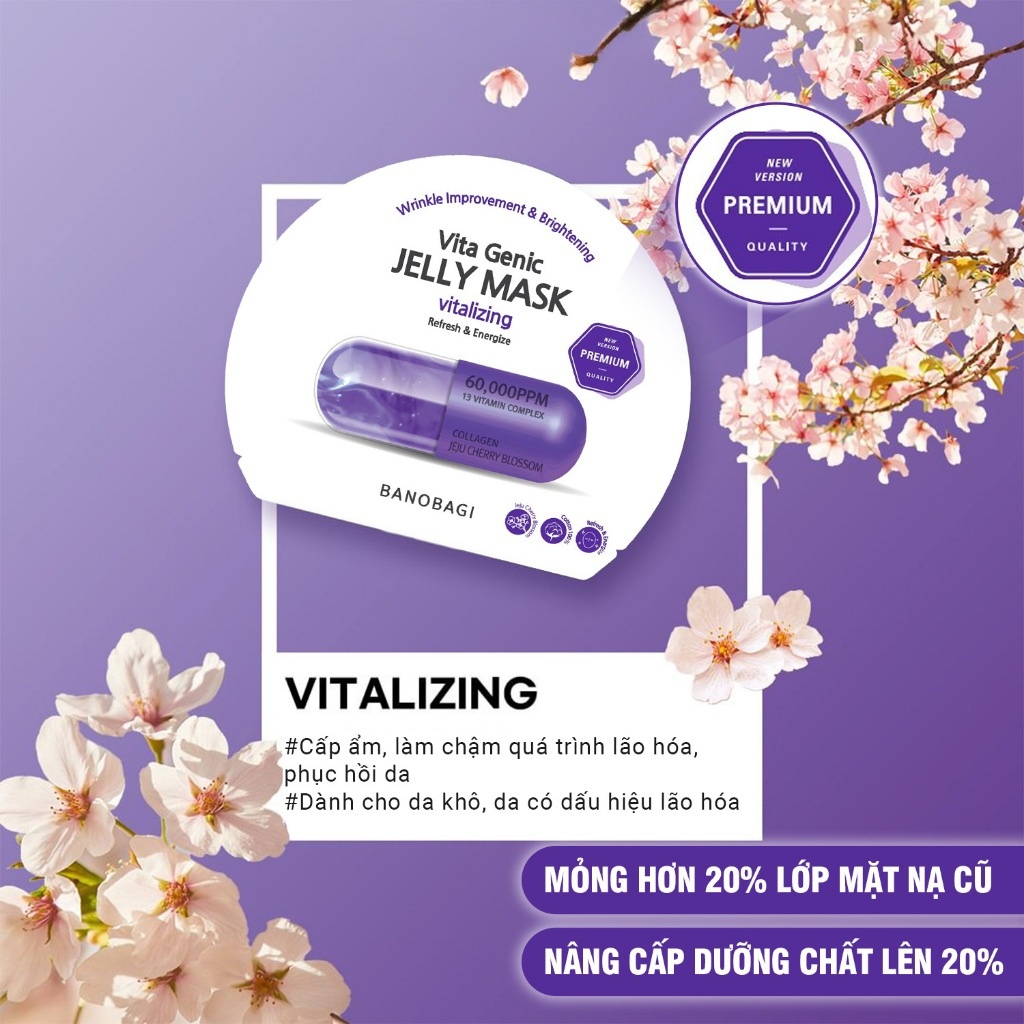 Mặt nạ Banobagi Vita Genic Jelly Mask Vitalizing (Tím)