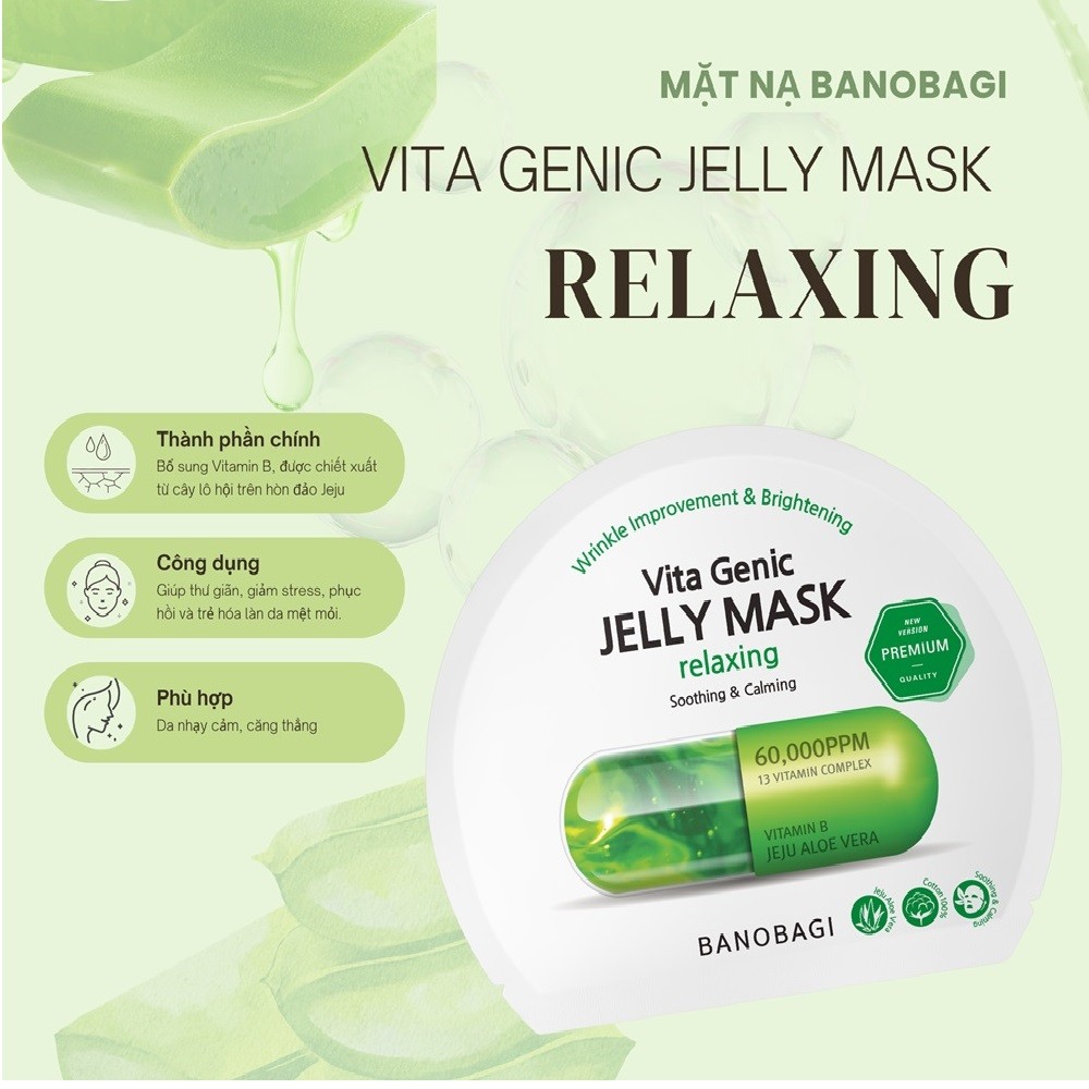 Mặt nạ Banobagi Vita Genic Jelly Mask Relaxing (Xanh lá)