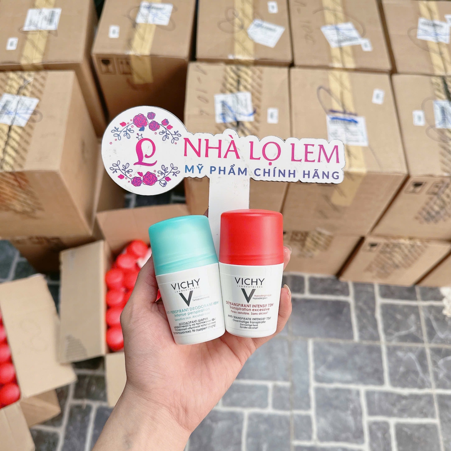 (Hàng Công Ty)Lăn Nách Vichy Pháp 50Ml - Xanh