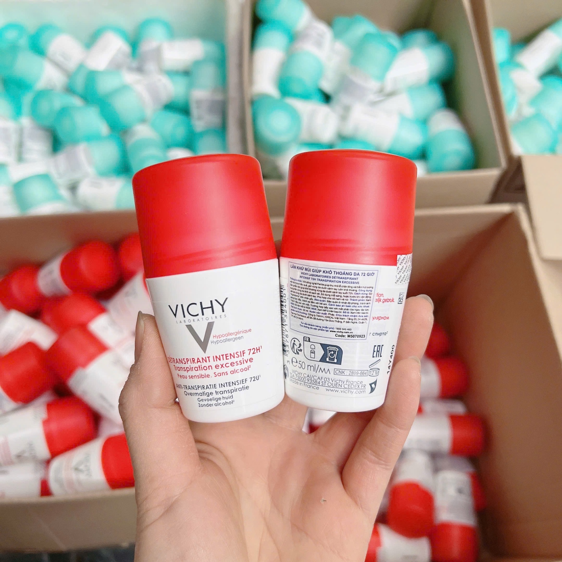 (Hàng Công Ty)Lăn Nách Vichy Pháp 50Ml - Xanh